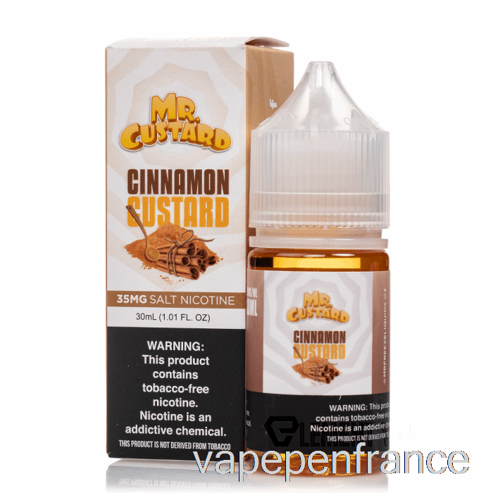 Crème Anglaise à La Cannelle - Sels De Crème Anglaise - Stylo Vape 30 Ml 35 Mg